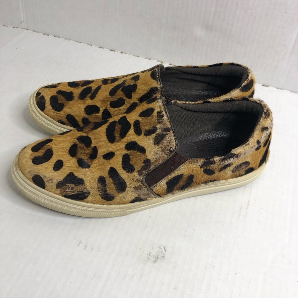 Roper Loafers Womens Size 7 Slip On Calf Hair Platform Shoes Leopard Print